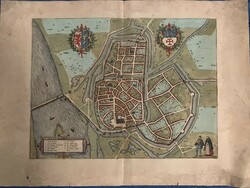 Zutphen Holland 1581 Braun & Hogenberg Copper Engraved 443 Year Old Map