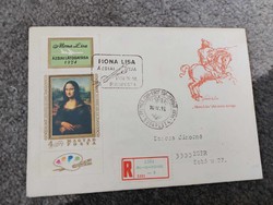 Mona Lisa ázsiai látogatása 1974 első napos boríték
