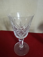 Crystal lip glass, polished glass, base, height 17.5 cm. Jokai.