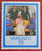 Queen Elizabeth of Vanuatu postage stamp f/7/2