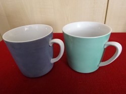 Kahla German porcelain mug, two pieces, green and blue. Jokai.