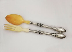 French silver salad set - fork and spoon