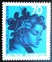 N833 / Germany 1975 michelangelo stamp postal clerk