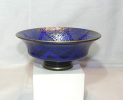Beautiful hand painted blue base bowl