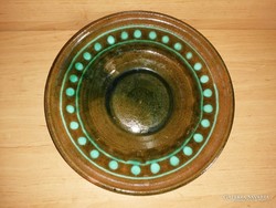 Marked craftsman glazed ceramic bowl dia. 31 cm (n)