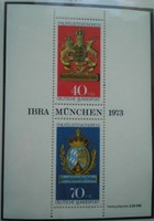 Nb9 / Germany 1973 fip congress ( ibra stamp exhibition block postal clerk