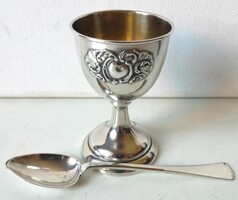 Antique 800 silver baptism set, cup and spoon