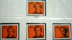 N791-4 / Germany 1974 famous women stamp series postal clerk