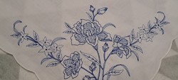 Blue floral embroidered tablecloth (m4695)