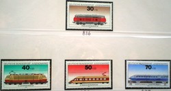 N836-9 / Germany 1975 for youth - locomotives stamp set postal clerk