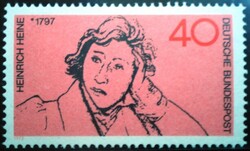 N750 / Germany 1972 heinrich heine poet stamp postal clerk
