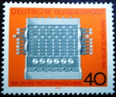N778 / Germany 1973 350th Anniversary of the Invention of the Calculator Stamp Postal Clerk