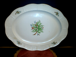 Giant oval shaped serving bowl with Herend rosehip pattern