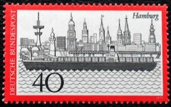 N761-2 / Germany 1973 Hamburg and Rüdesheim am Rhein postage stamp