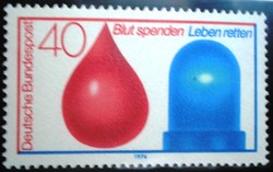 N797 / Germany 1974 blood donation stamp postal clerk