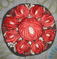 ++Antique matyó silk embroidery 27 cm x 25 cm, beautiful and professional, not faded, not worn.
