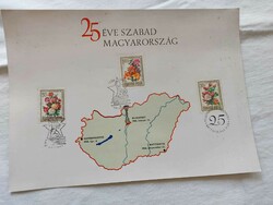 25 éve szabad Magyarország 1970 emléklap