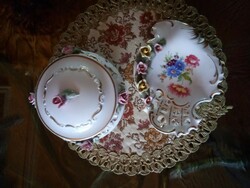 Antique porcelain sugar bowl + a 