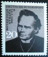 N504 / Germany 1966 nathan söderblom Nobel prize-winning stamp postman