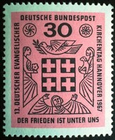 N536 / Germany 1967 Lutheran Church Day stamp postal clerk