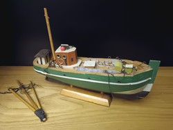 Unique wooden fishing boat model