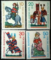 N616-8 / Germany 1970 for youth - medieval singers stamp set postal clerk