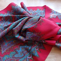 Olasz gyönyörű selyem  kendő, 83 x 83 cm