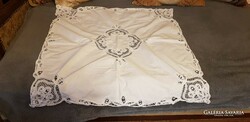White cotton ribbon tablecloth 80x80cm