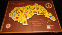 Magyar o. bank hálózata .  1941 jul. havi térkép a vissza csatolt részekkel  41 x 29 cm