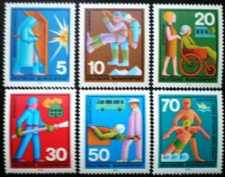 N629-34 / Germany 1970 volunteer helpers stamp series postal clerk