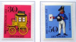 N516-7 / Germany 1966 fip congress stamp set postal clerk