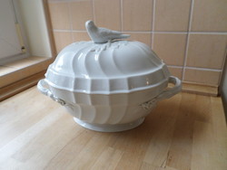 Herend white porcelain soup bowl