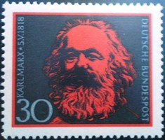 N558 / Germany 1968 Karl Marx stamp postal clerk