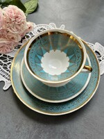 Wonderful collectible art deco gilt wintering Bavarian breakfast tea cup set, trio