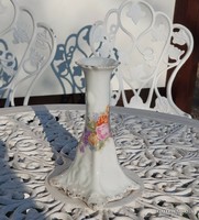 Antik rózsás porcelán gyertyatartó