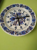 Blue Hungarian porcelain wall clock