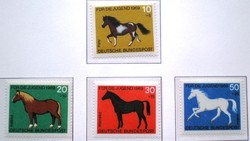 N578-81 / Germany 1969 for youth : horses stamp set postal clerk