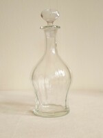 Antik régi pálinkás likőrös italos fújt üveg palack stilizált csiszolt metszett virágminta üveg dugó