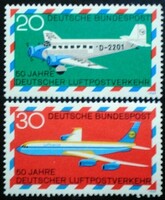 N576-7 / Germany 1969 airmail stamp set postal clerk