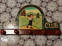 English-style, hand-painted golf club hanger, clothes rack