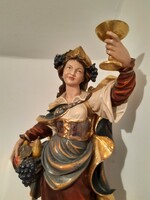Painted, gilded hand-carved wood. Allegory of autumn