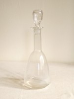 Antik régi ecetes olajos pálinkás fújt üveg palack kiöntő üveg dugóval 17,5 cm+dugó