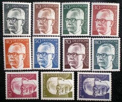 N635-45 / Germany 1970 gustav heinemann stamp set postal clerk