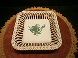 Herend green apony wicker serving bowl