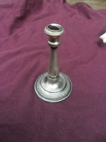 Antique small silver candle holder with owner's monogram