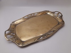 Antique art nouveau copper tray, 33 x 19 cm
