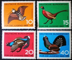 N464-7 / Germany 1965 for youth : huntable fowls stamp set postal clerk