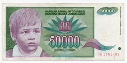 Jugoszlávia 50 000 jugoszláv Dinár, 1992, szép