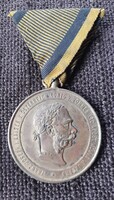 József Ferenc war medal, December 2, 1873. Award on original ribbon.