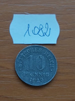 German Empire deutsches reich 10 pfennig 1920 zinc 1082